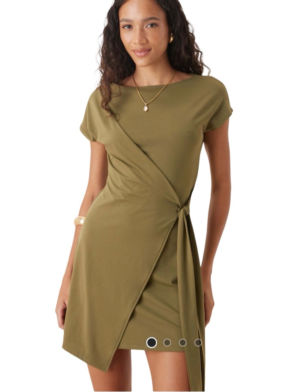 🫒🕊️ ASOS Olive Wrap Tie-Detail Mini Dress 🕊️🫒